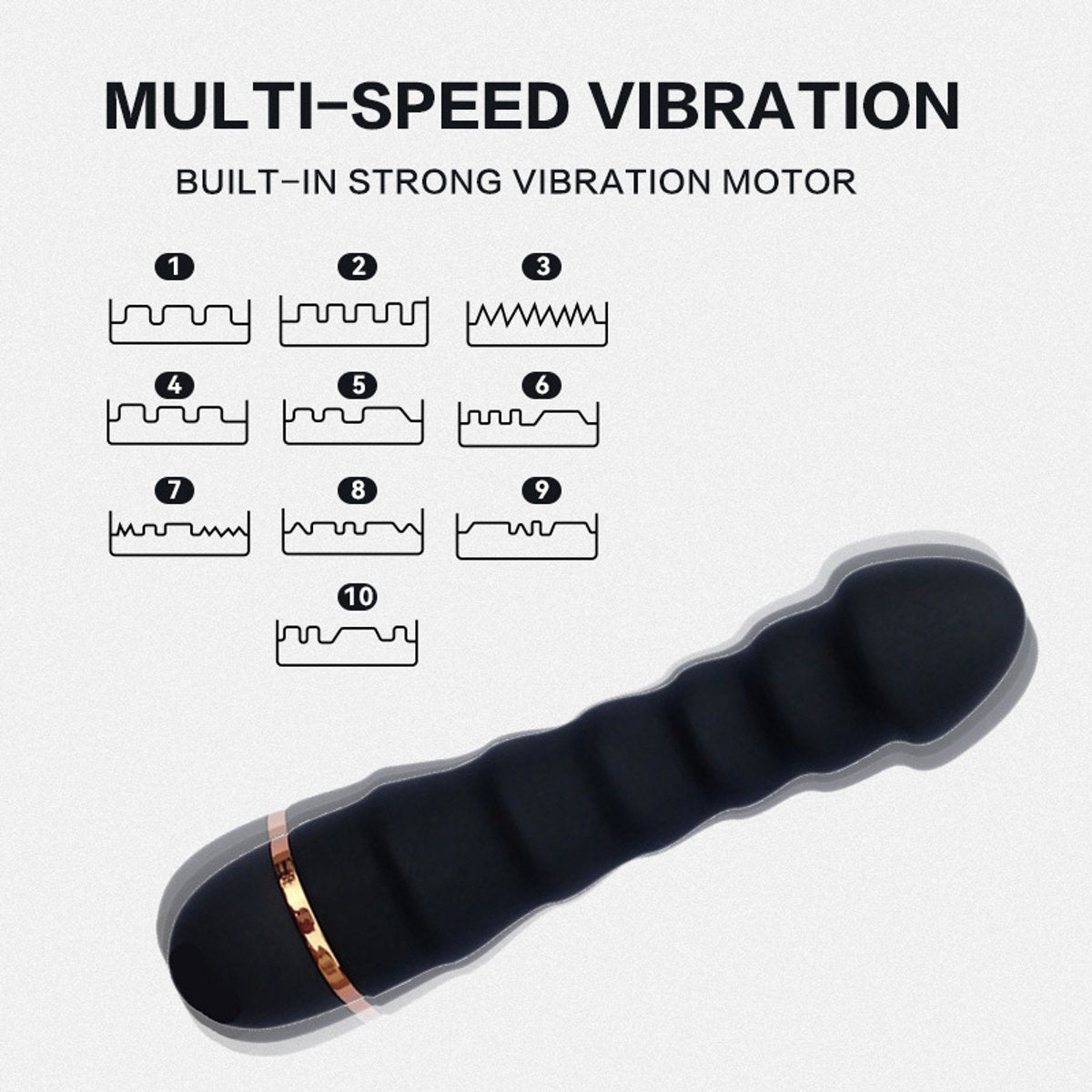 G-Spot Clitoral Vibrator - AV Massager Dildo for Women (Black)