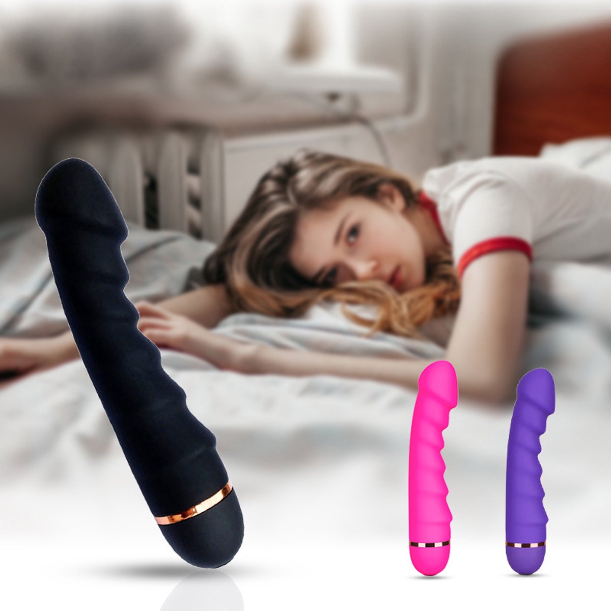 G-Spot Clitoral Vibrator - AV Massager Dildo for Women (Purple)
