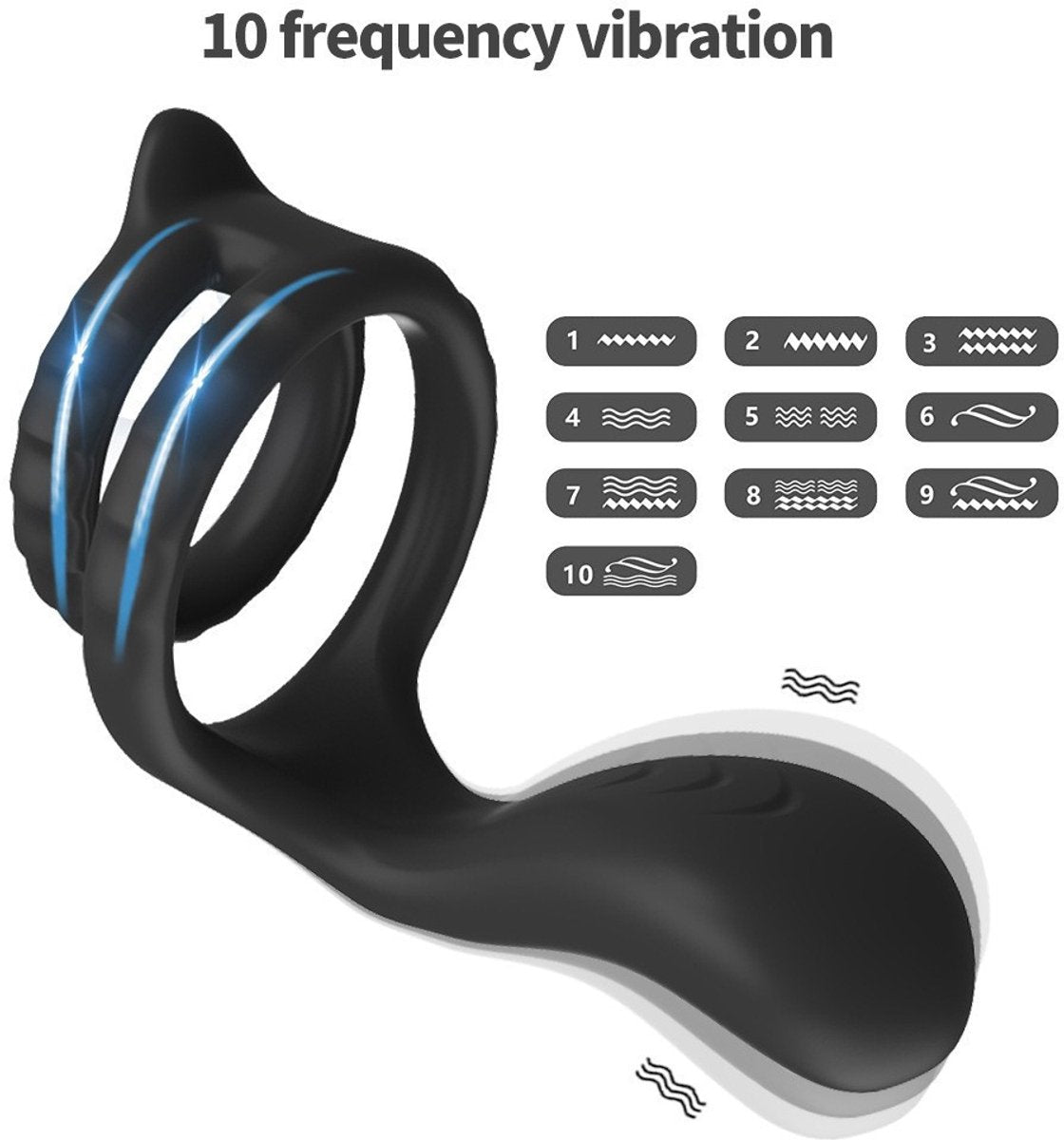 Vibrating Cock Ring - Silicone Penis Ring & Ball Stretcher Sex Toy for Couples
