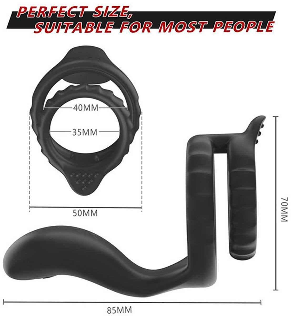 Vibrating Cock Ring - Silicone Penis Ring & Ball Stretcher Sex Toy for Couples