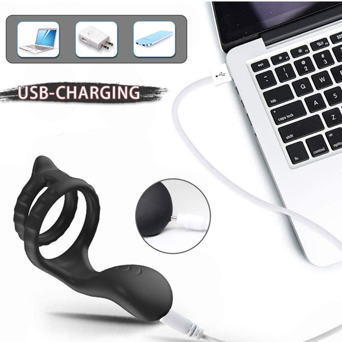 Vibrating Cock Ring - Silicone Penis Ring & Ball Stretcher Sex Toy for Couples