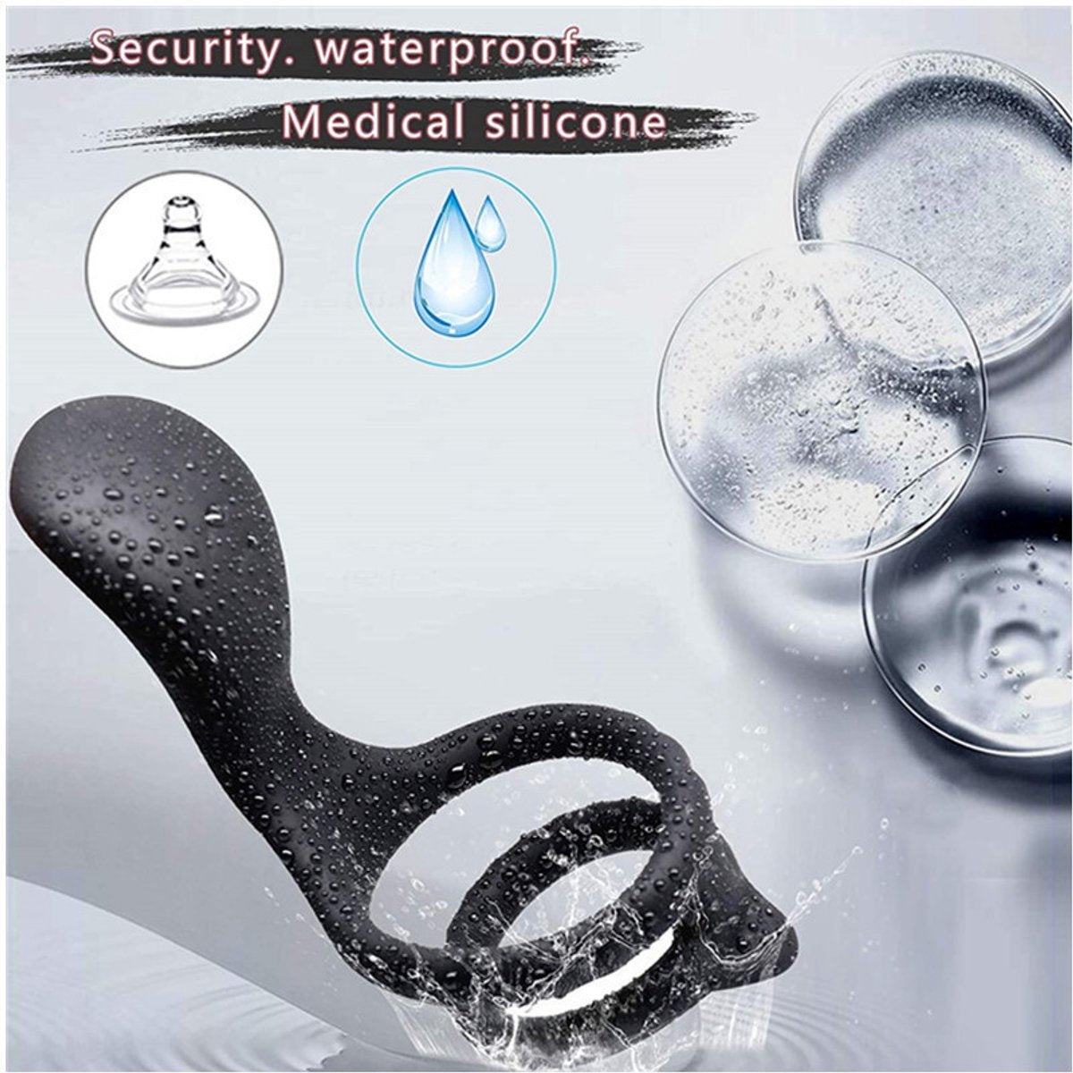 Vibrating Cock Ring - Silicone Penis Ring & Ball Stretcher Sex Toy for Couples
