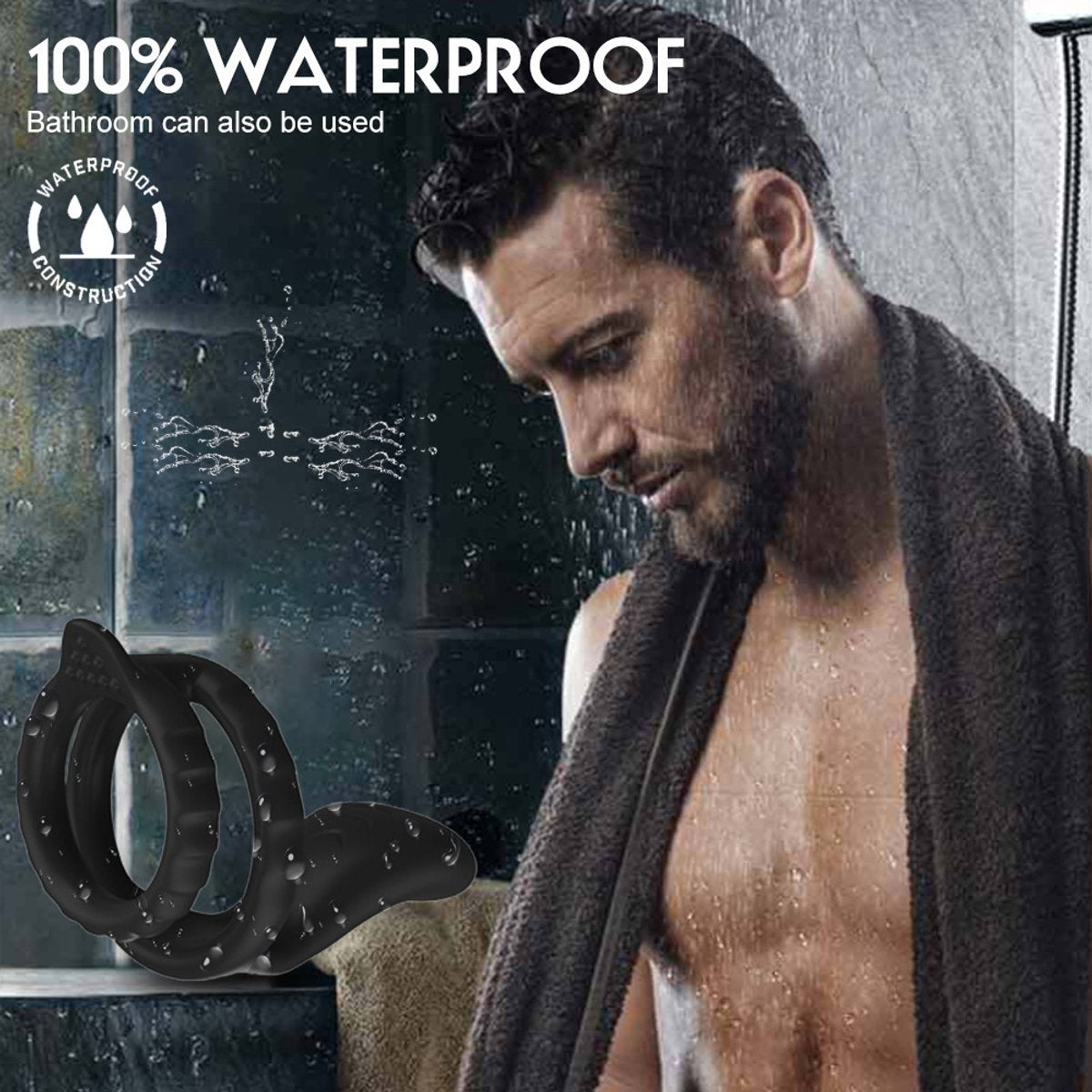 Vibrating Cock Ring - Silicone Penis Ring & Ball Stretcher Sex Toy for Couples