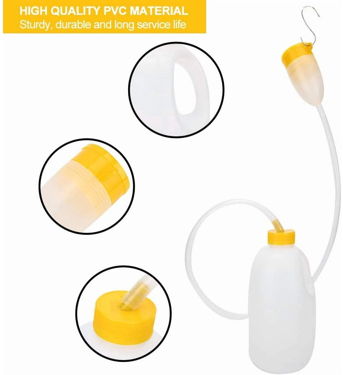 Male Urinal 1700ml - Large Anti-Splash Pee Bottle with Lid Reusable