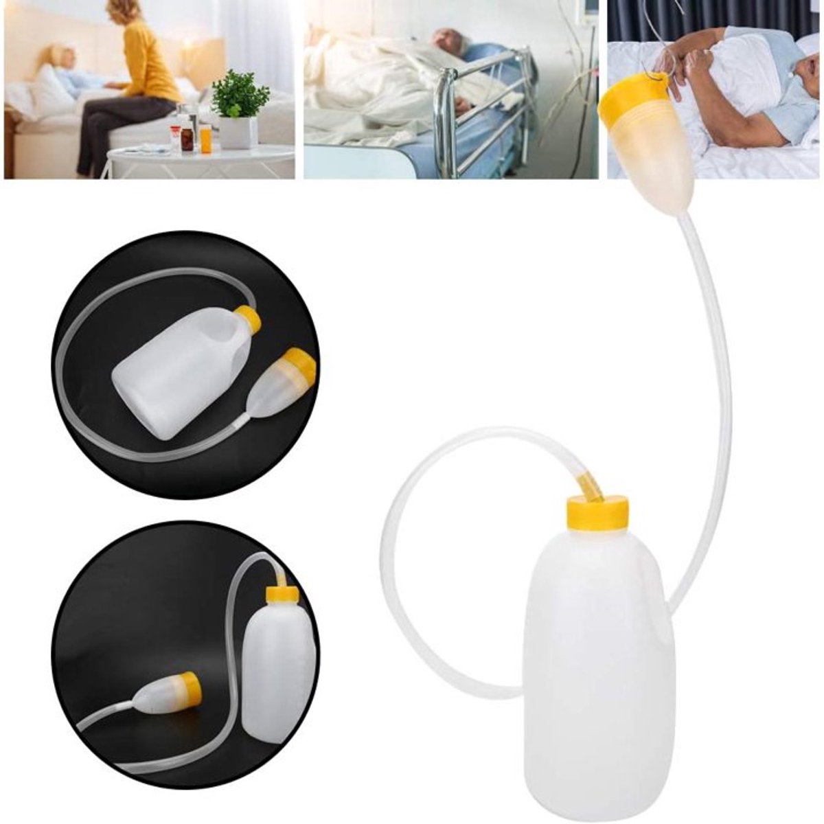 Male Urinal 1700ml - Large Anti-Splash Pee Bottle with Lid Reusable