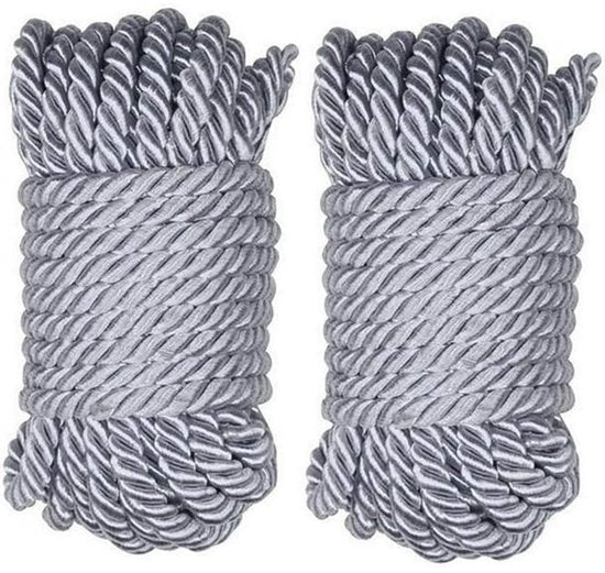 Braided Twisted Rope 10m 8mm - Strong Multi-Purpose Shiny Hemp Rope