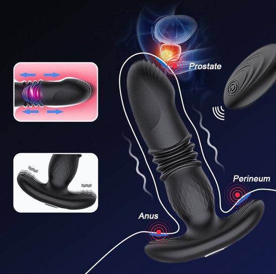 Retractable Vibrating Anal Plug - Wearable Unisex with Remote Control