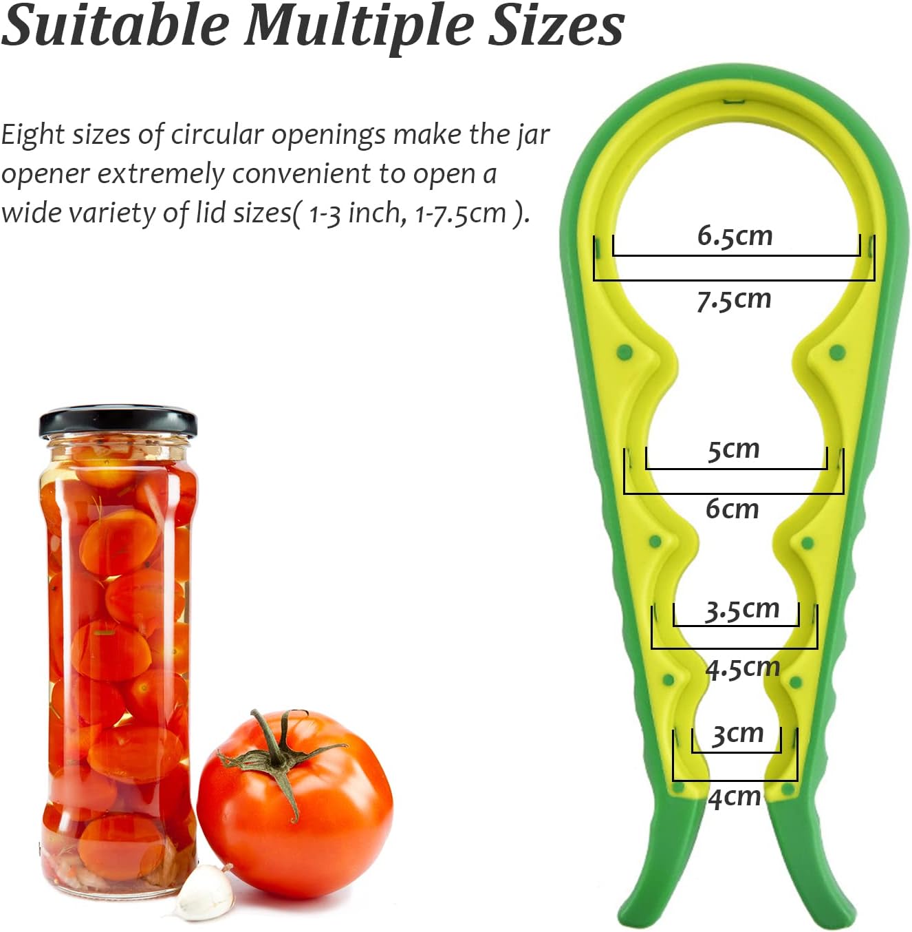 Multifunctional Jar & Bottle Opener - Non-Slip Kitchen Aid for Elderly (Green)