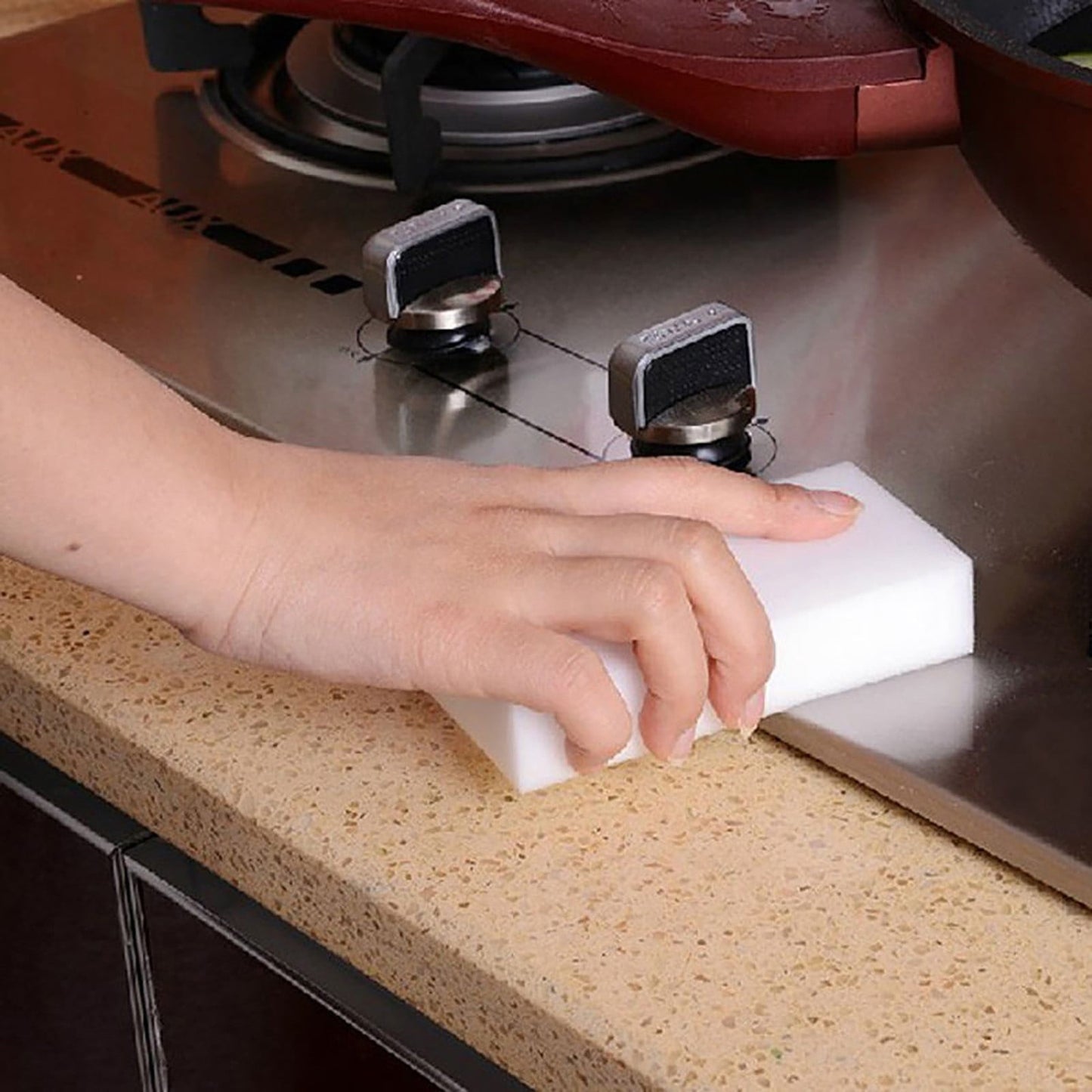 Melamine Cleaning Sponges 100-Pack - Magic Eraser Foam 3-Piece Format