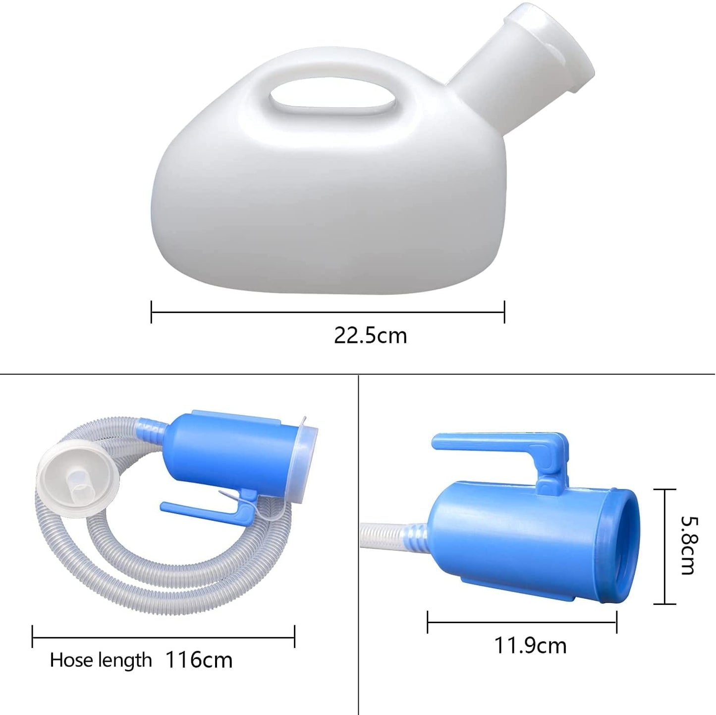 Male Urinal with Lid - Portable Pee Container for Camping Car & Hospital Use