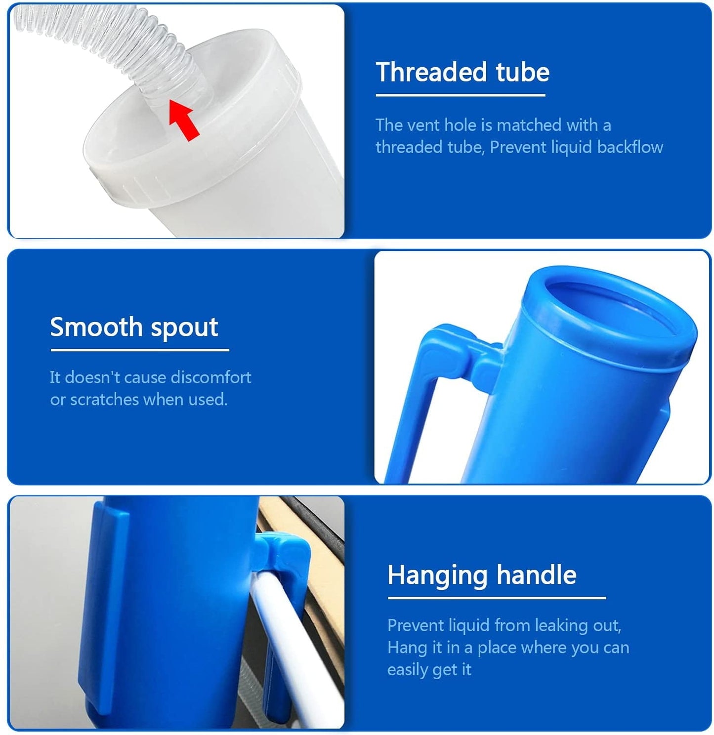 Male Urinal with Lid - Portable Pee Container for Camping Car & Hospital Use