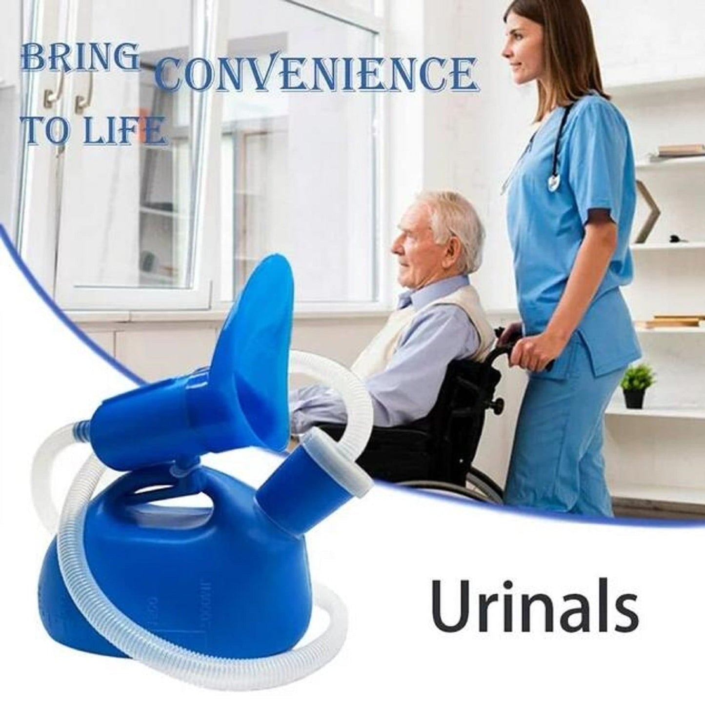Unisex Urinal Bottle 2000ml - Portable Reusable Pee Bottle Blue