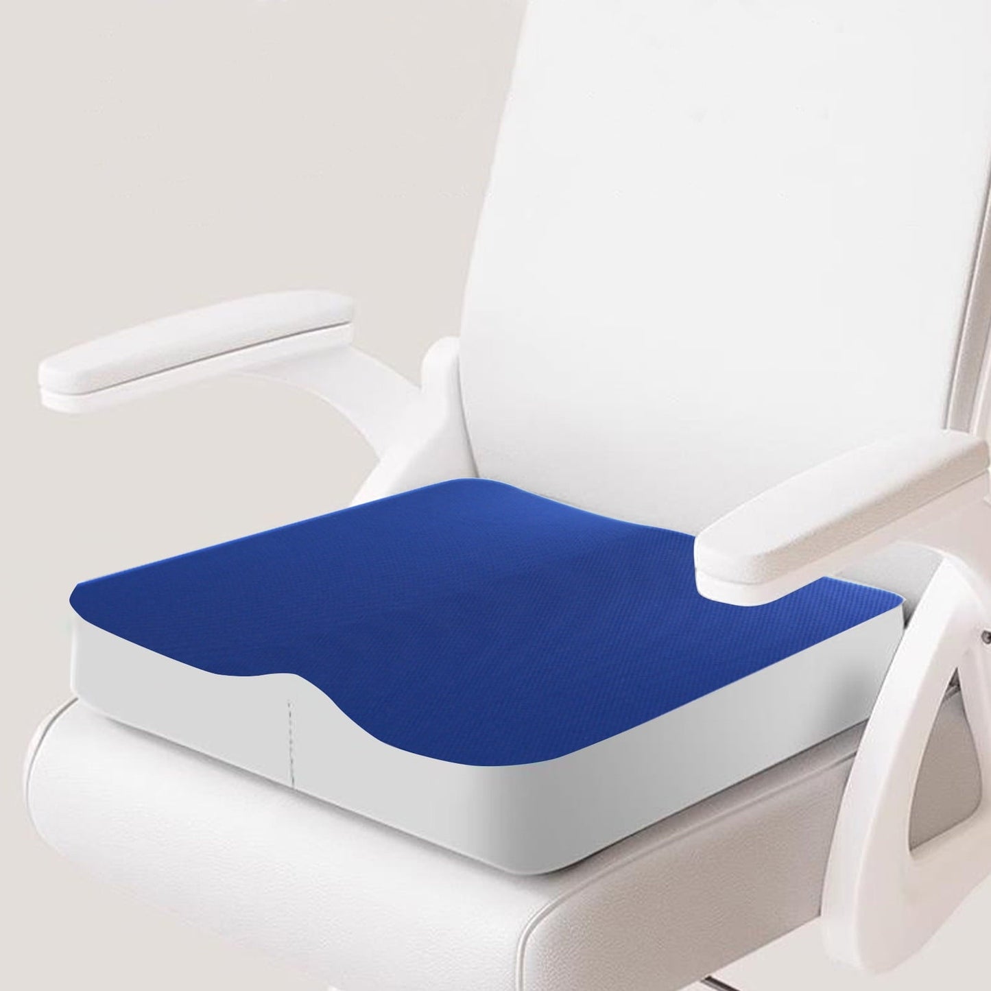 Non-Slip Orthopedic Memory Foam Seat Cushion - Tailbone Relief Blue 15.7x15.7