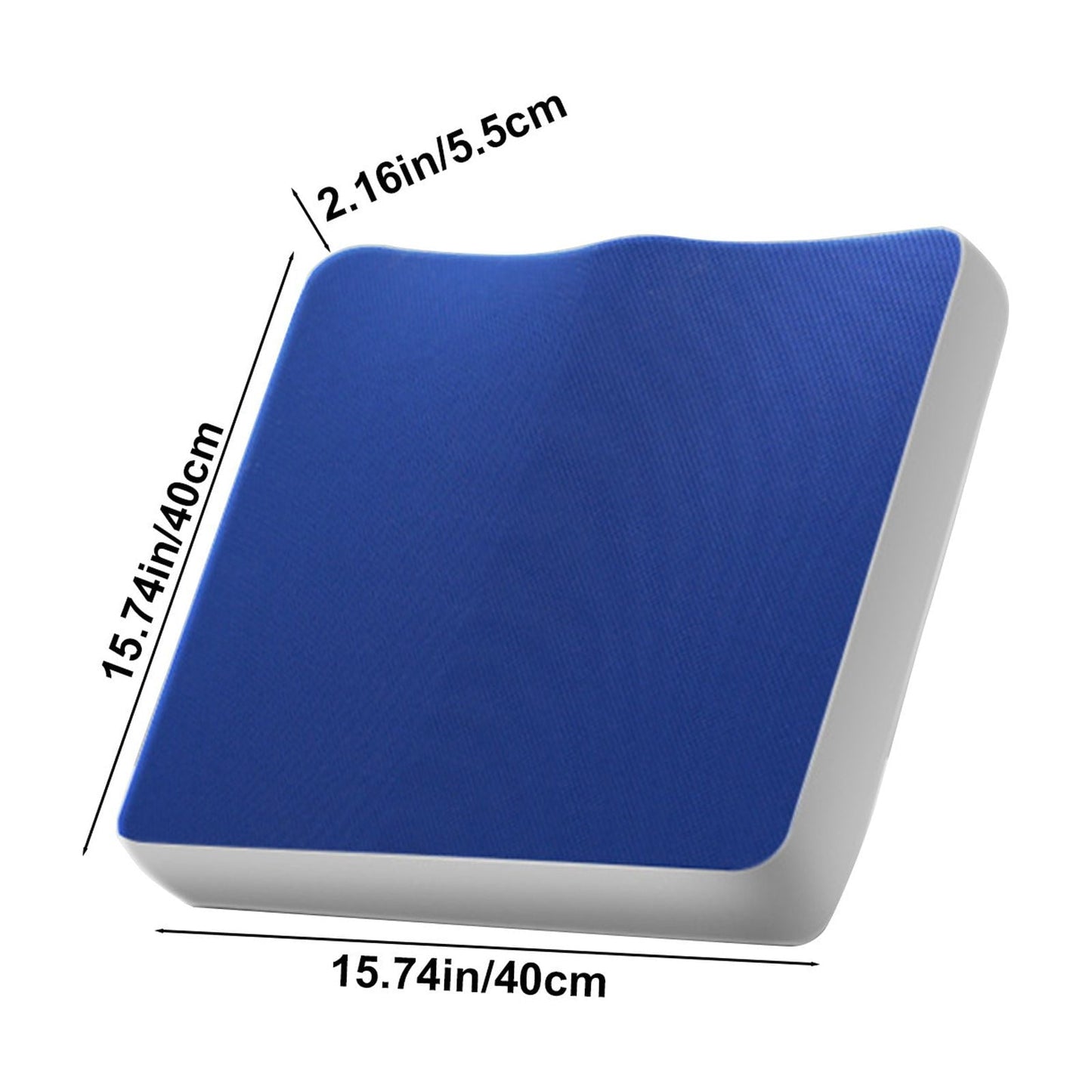 Non-Slip Orthopedic Memory Foam Seat Cushion - Tailbone Relief Blue 15.7x15.7