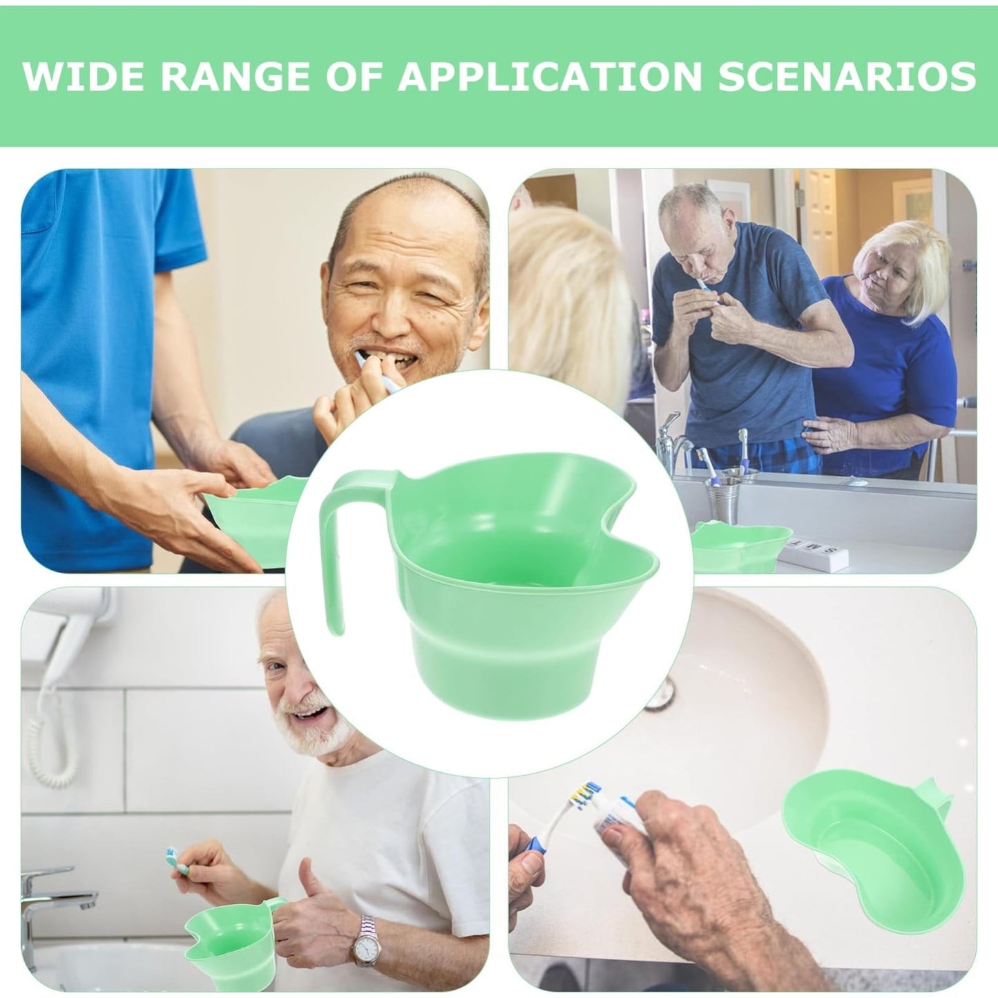 Plastic Emesis Basin 900ml - Spit Cup with Hanging Handle for Patients
