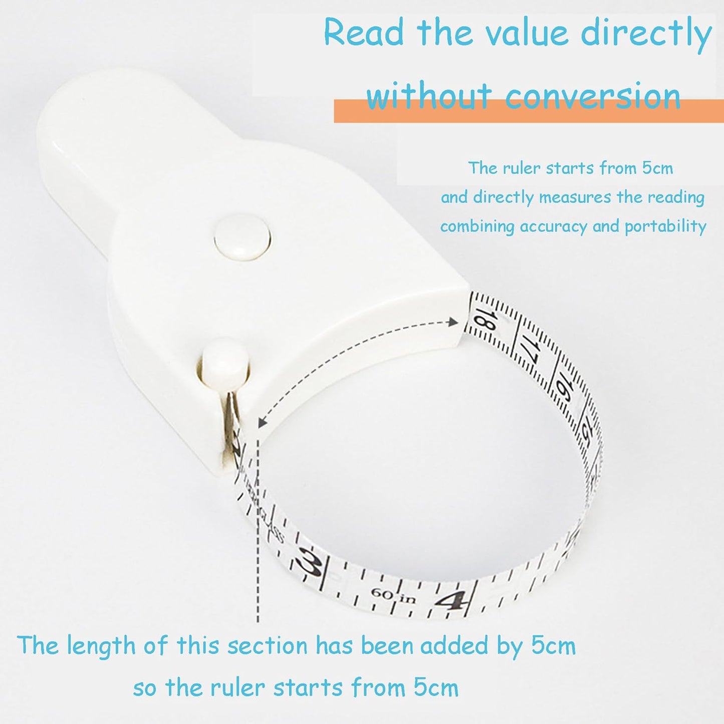 Body Measuring Tape - Roll-Up Tailor's Tape for Waist Fitness & Body Measurement