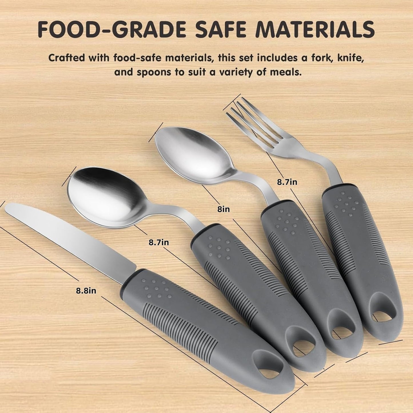 Adaptive Utensils for Parkinson's & Tremors - Easy Grip Weighted Silverware Set