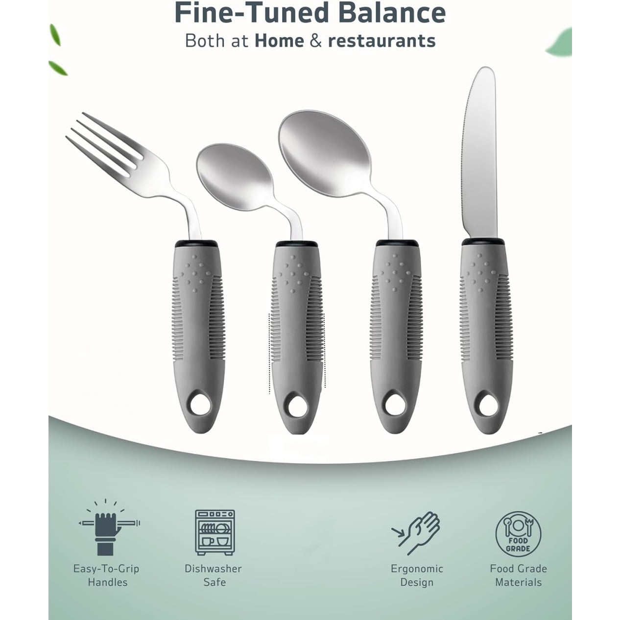 Adaptive Utensils for Parkinson's & Tremors - Easy Grip Weighted Silverware Set