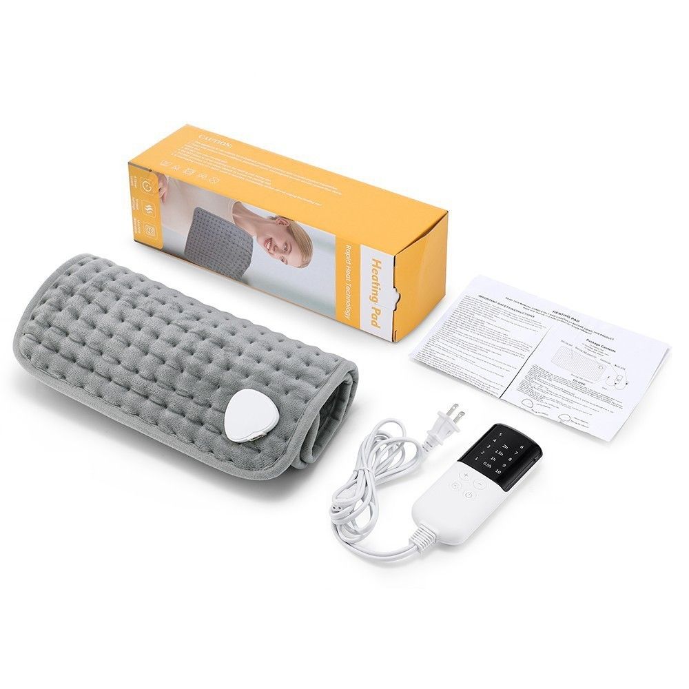 Heating Pad 12x24 - Rapid Heat for Back Neck & Period Cramps Auto Shut-Off