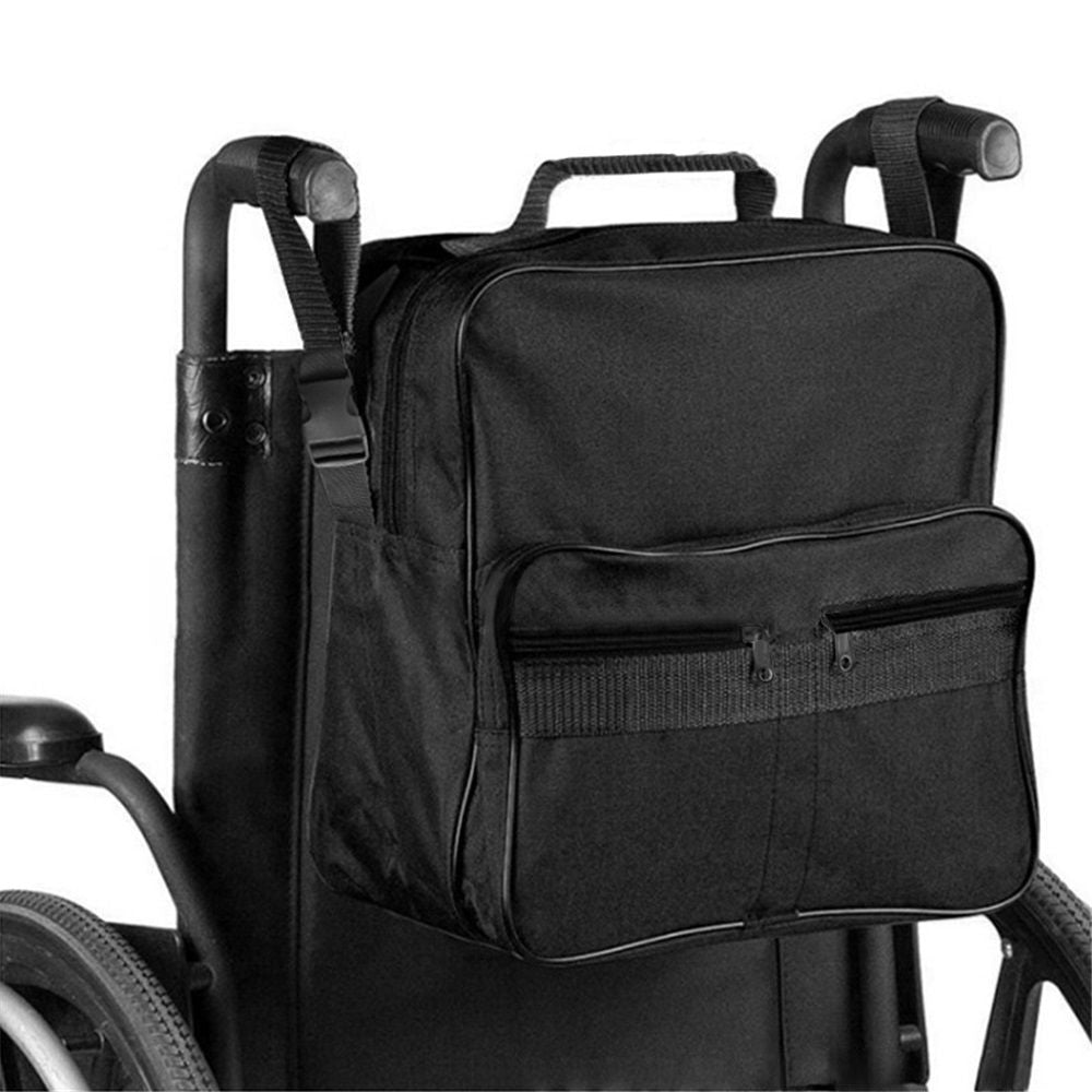Wheelchair Bags - Large Storage Bag for Walker & Rollator Black 35x19x30cm