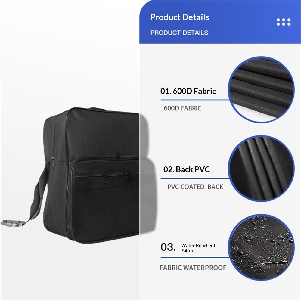 Wheelchair Bags - Large Storage Bag for Walker & Rollator Black 35x19x30cm