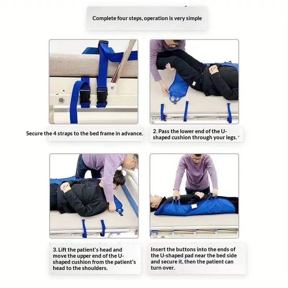 U-Shaped Repositioning Transfer Sheet - Multipurpose Bed Pad with Handles