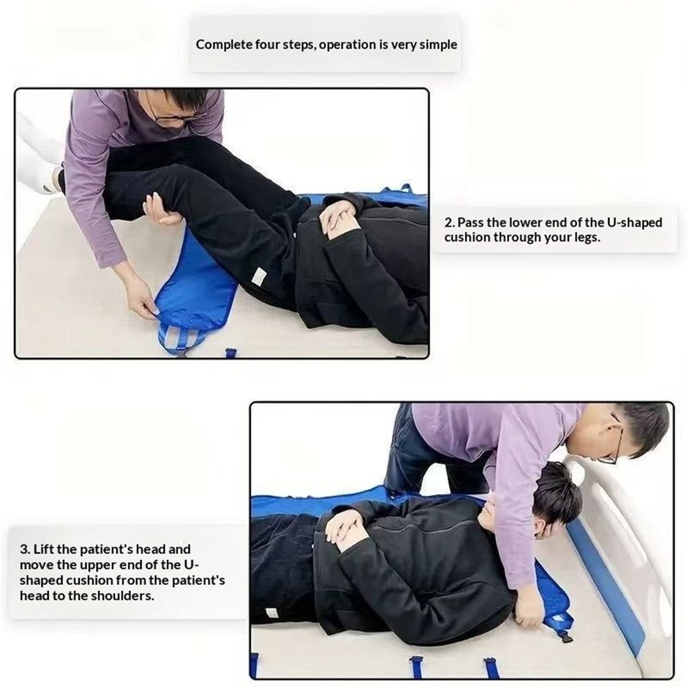 U-Shaped Repositioning Transfer Sheet - Multipurpose Bed Pad with Handles