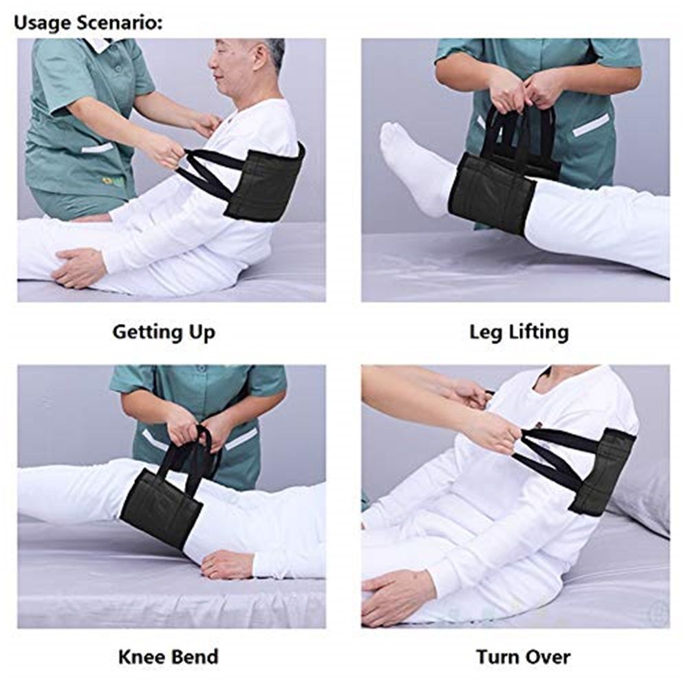 Padded Bed Transfer Nursing Sling - 31.5" Home Bed Assist Handle & Lift Aid