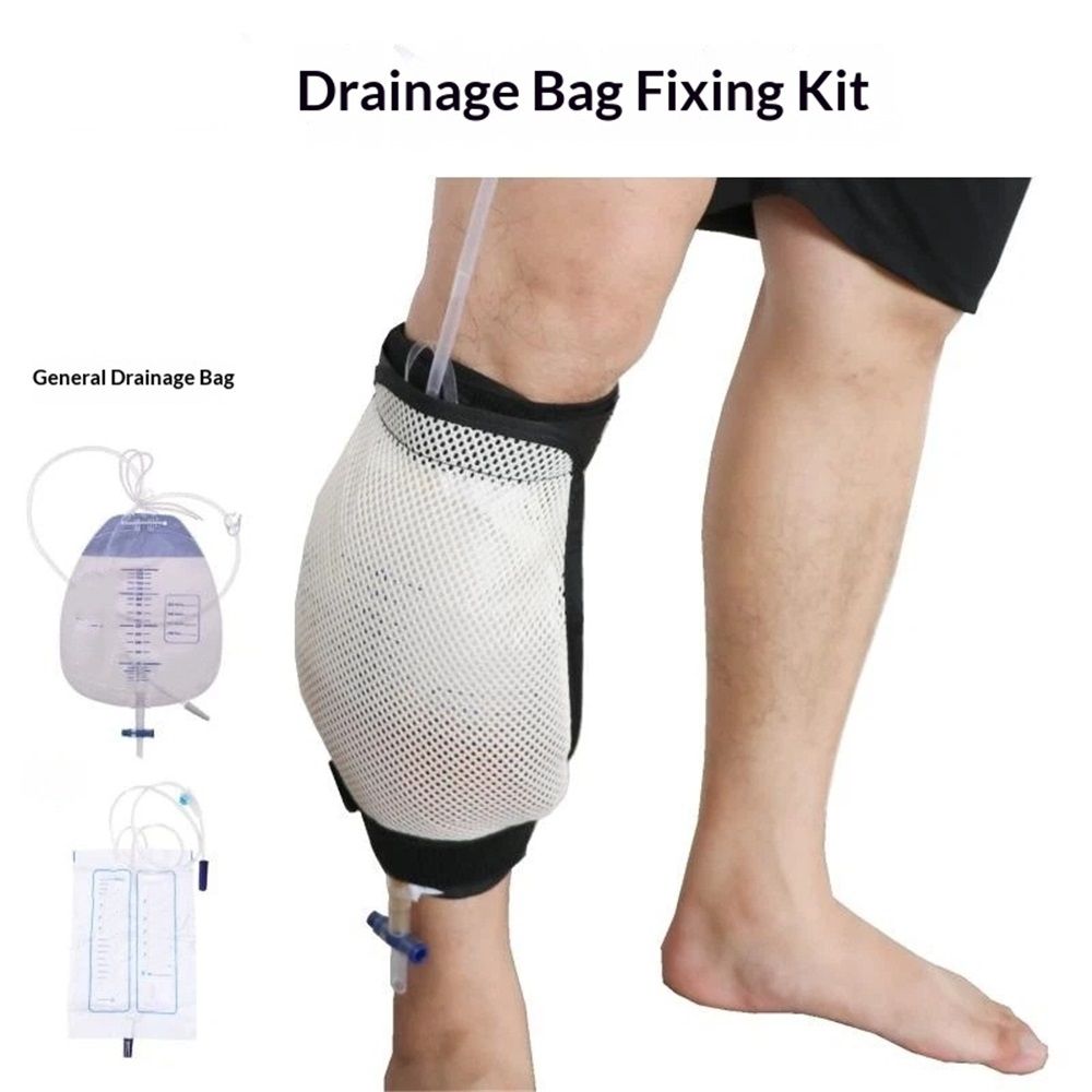 Leg Bag Mesh Holder with Pocket - Catheter Stabilizer for Men & Women