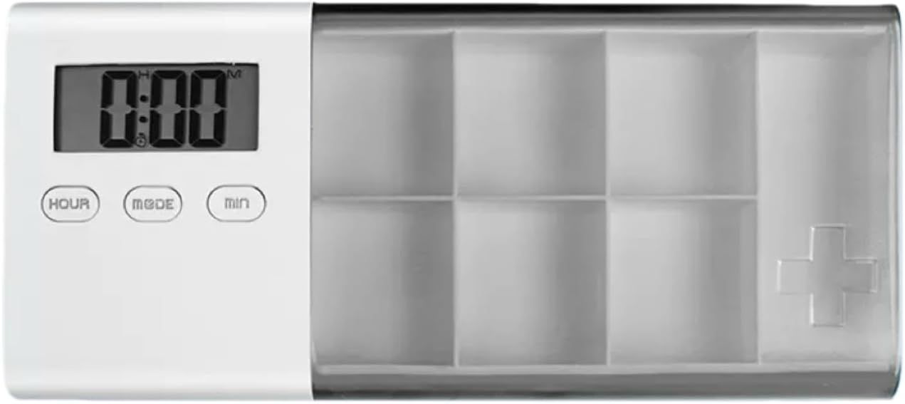 7-Day Smart Pill Organizer with Timer & Alarm – Intelligent Medication Reminder Box with Vibration, Beep Alerts, USB Rechargeable Portable Electronic Pill Case for Elderly & Travel(grey)