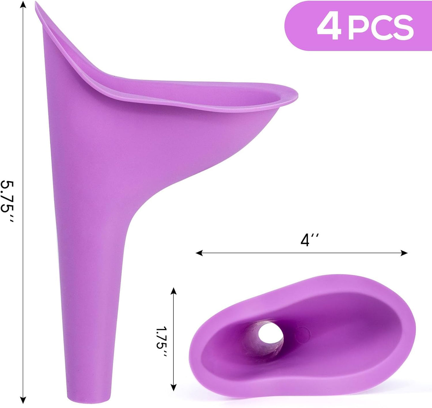 Female Urinal 4PCS - Portable Pee Funnel for Travel Camping & Outdoor Activities