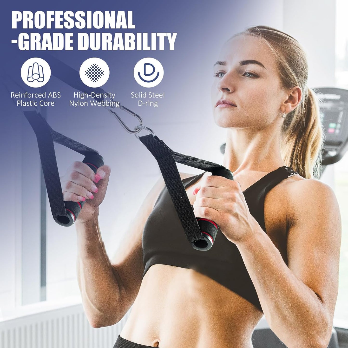 Upgraded Cable Machine Exercise Handles 2-Pack - Heavy Duty Gym Attachment