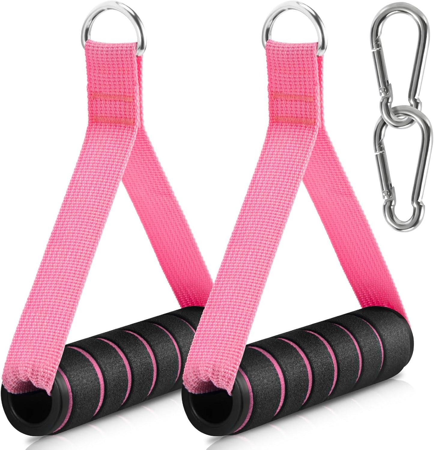 Upgraded Cable Machine Exercise Handles 2-Pack - Heavy Duty Gym Attachment
