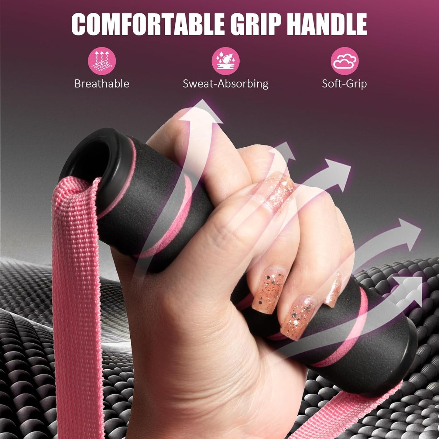 Upgraded Cable Machine Exercise Handles 2-Pack - Heavy Duty Gym Attachment