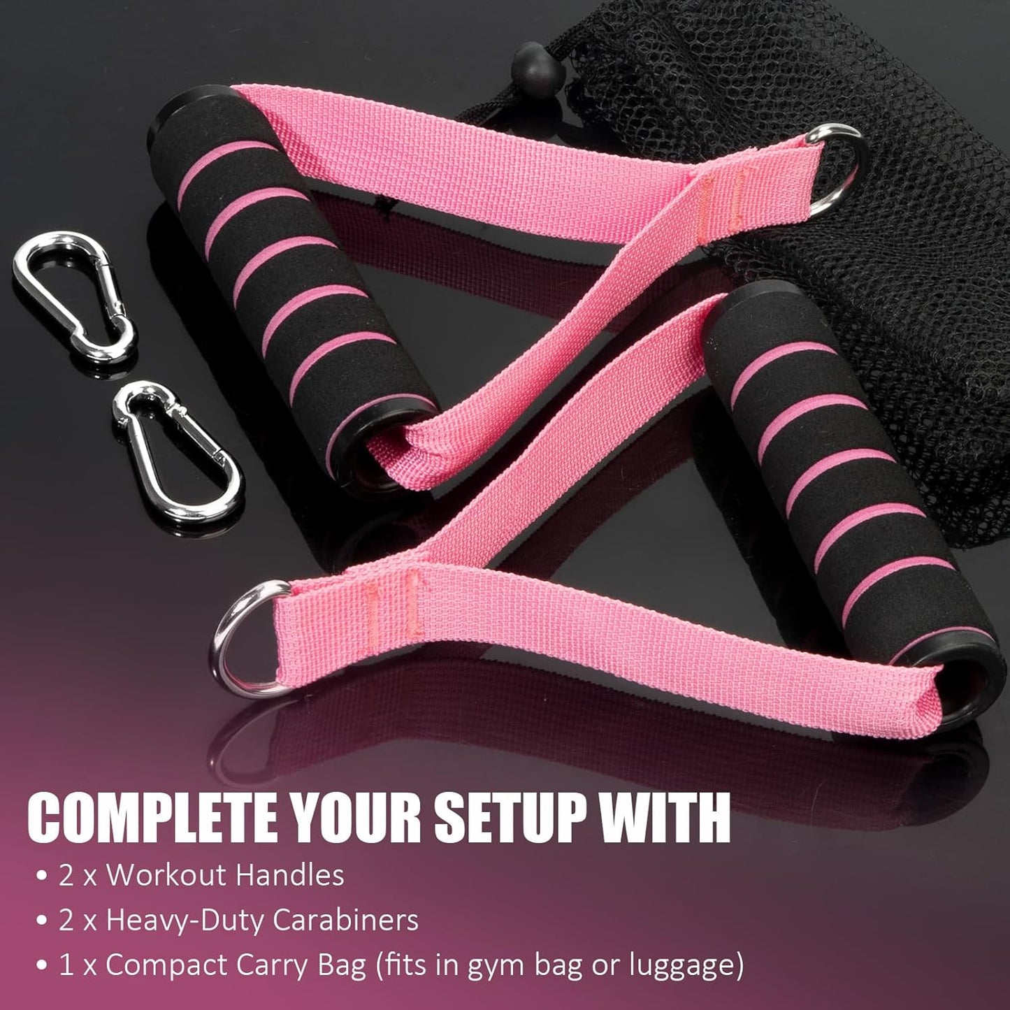 Upgraded Cable Machine Exercise Handles 2-Pack - Heavy Duty Gym Attachment