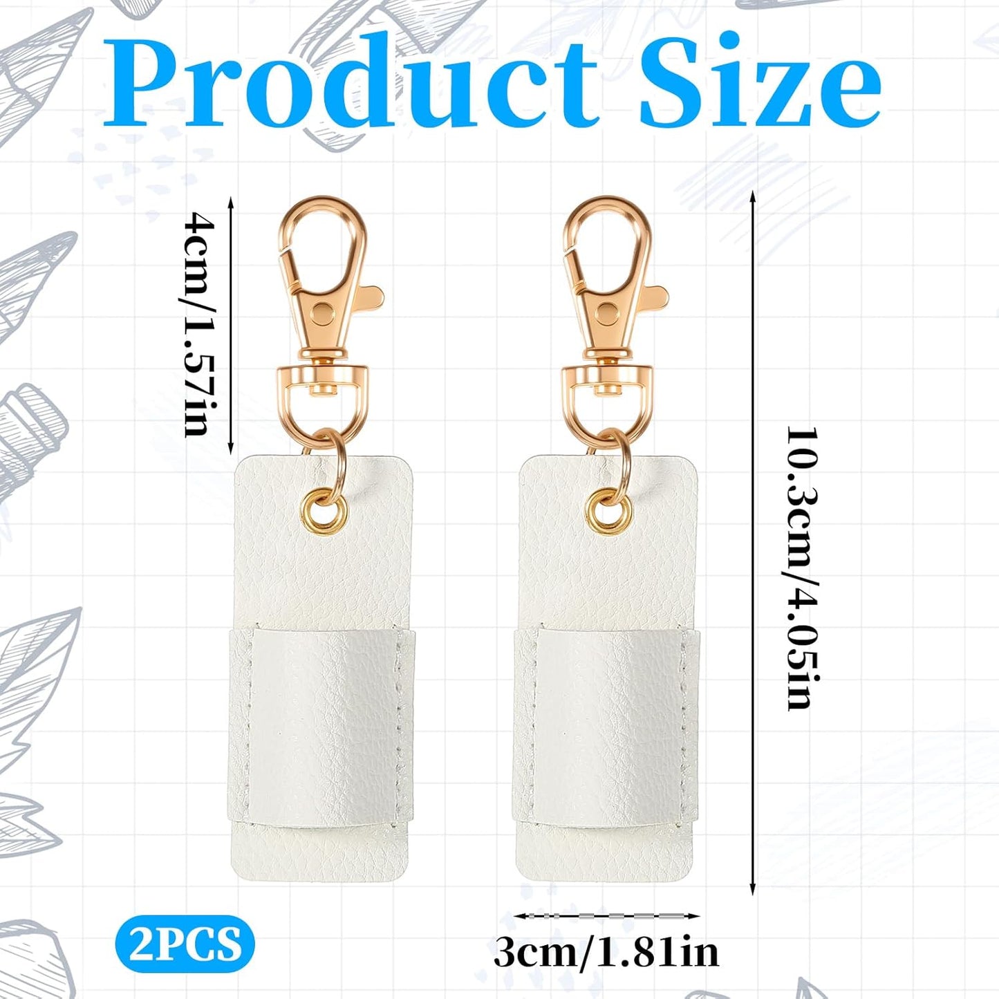 White PU Leather Pen Holder for Lanyard 2-Pack - Retractable Clip for Nurses