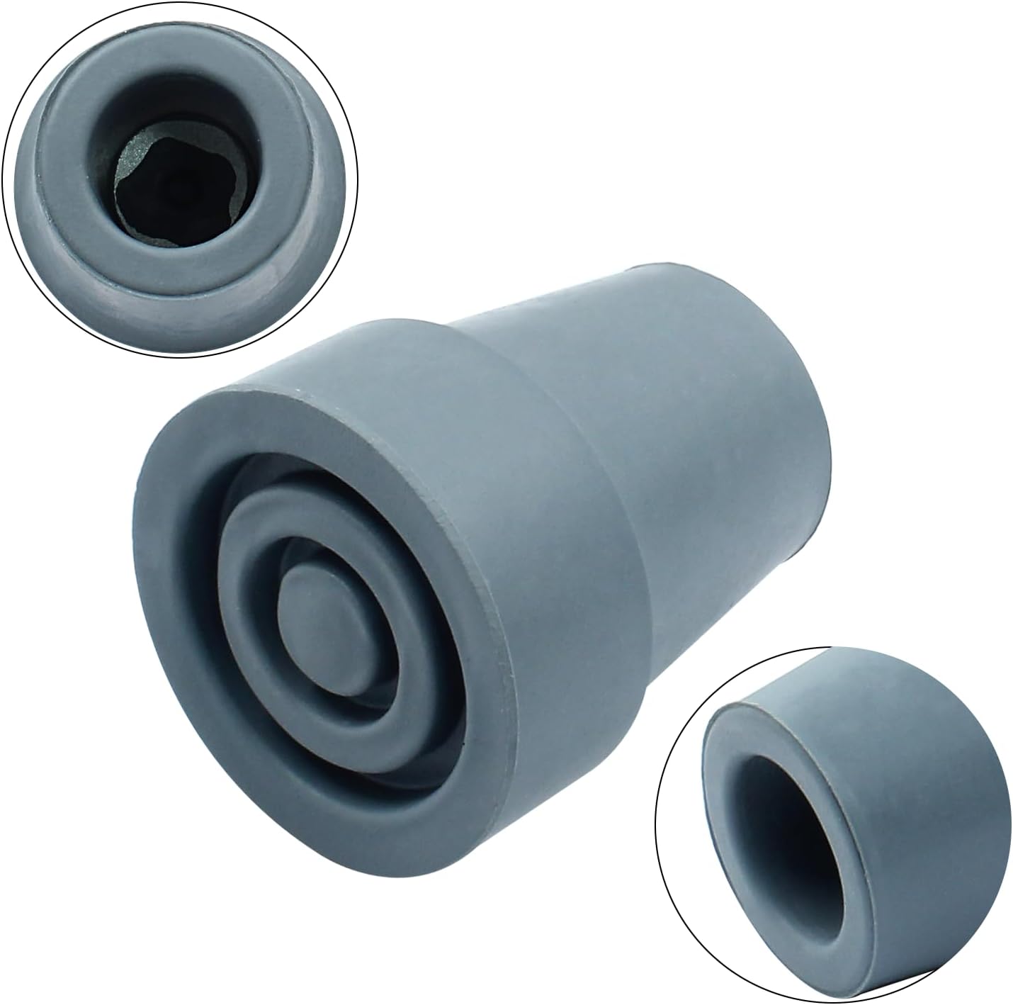 Rubber Cane Tips 4-Pack 19mm - Anti-Slip Replacement for Cane Crutch & Walker