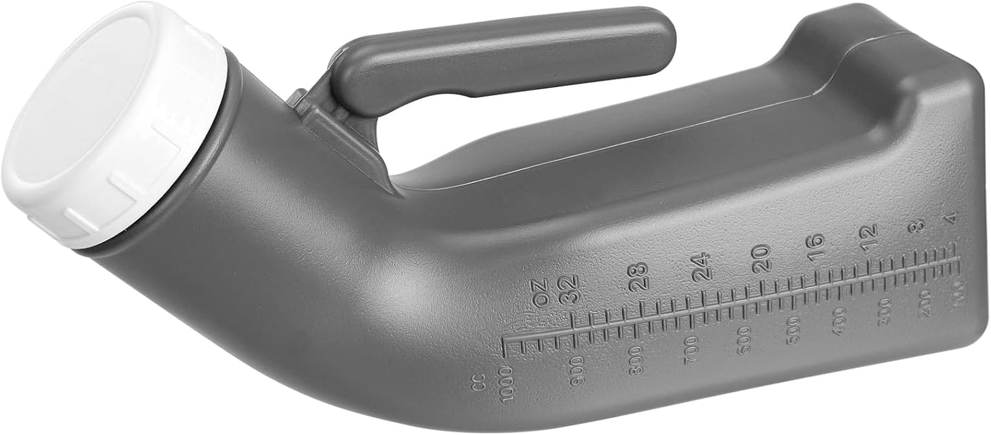 Male Urinal Bottle 1200ml - Portable Pee Bottle with Lid for Camping & Travel