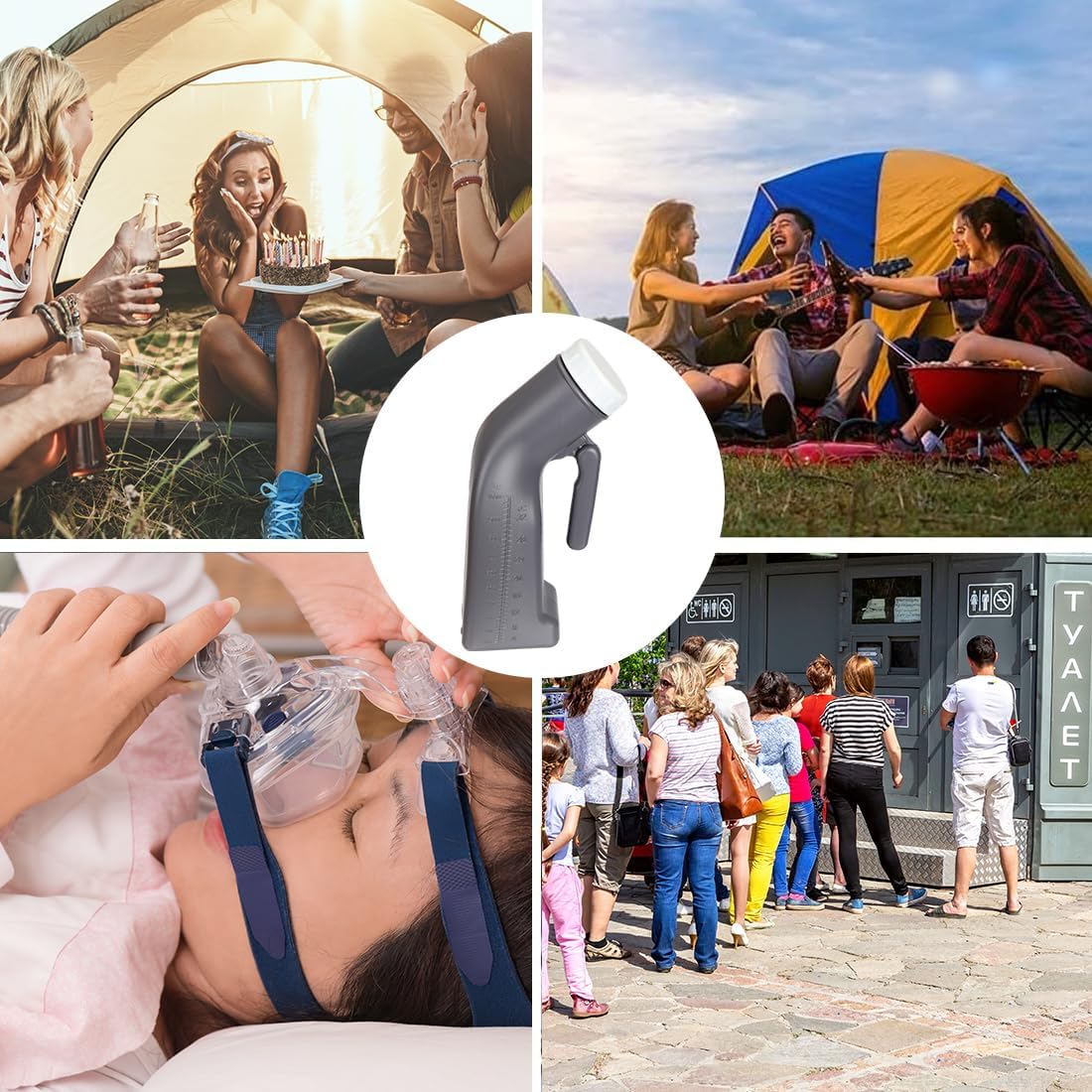 Male Urinal Bottle 1200ml - Portable Pee Bottle with Lid for Camping & Travel