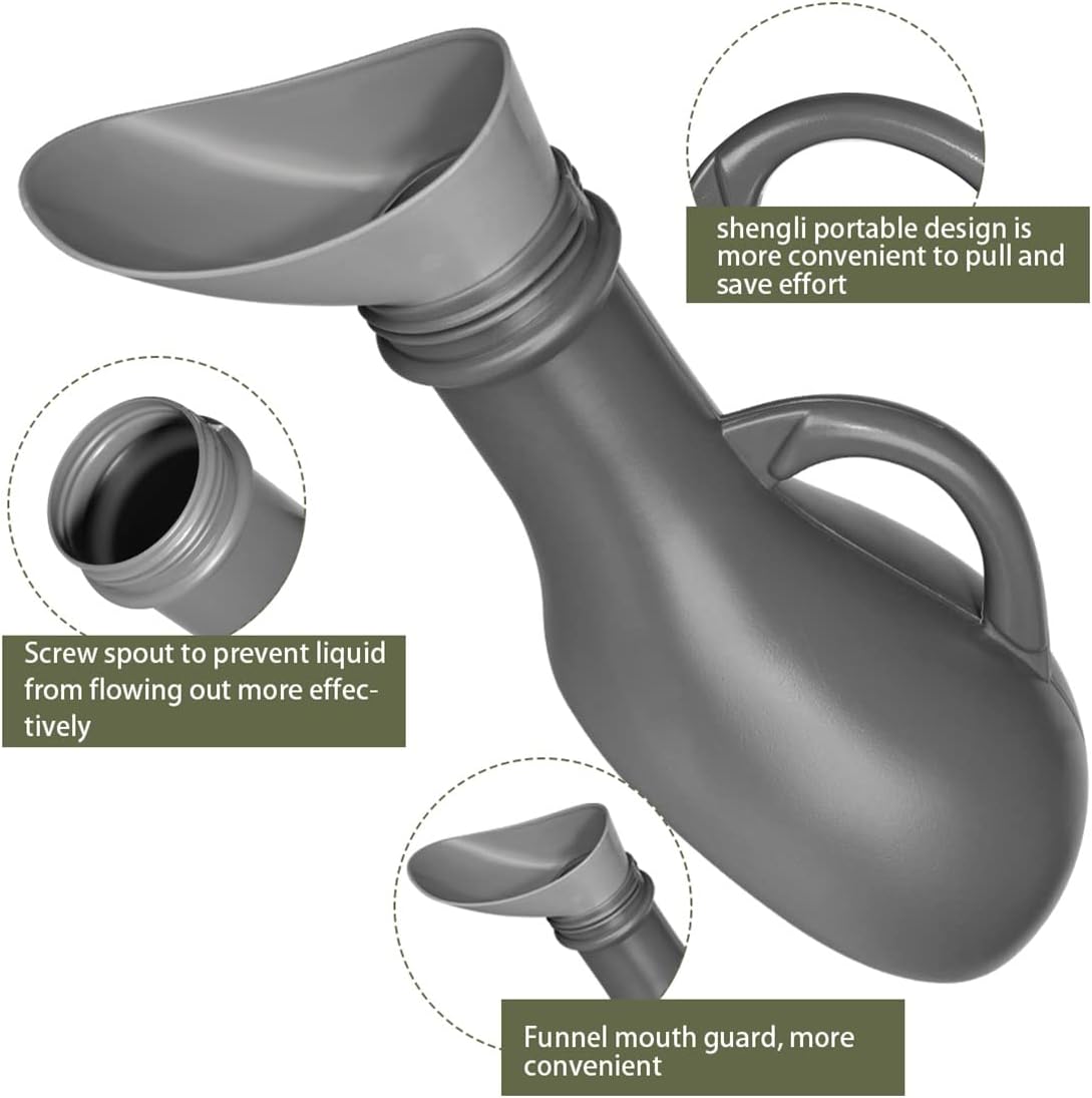 Unisex Urinal Bottle 1000ml - Portable Pee Bottle with Screw Lid