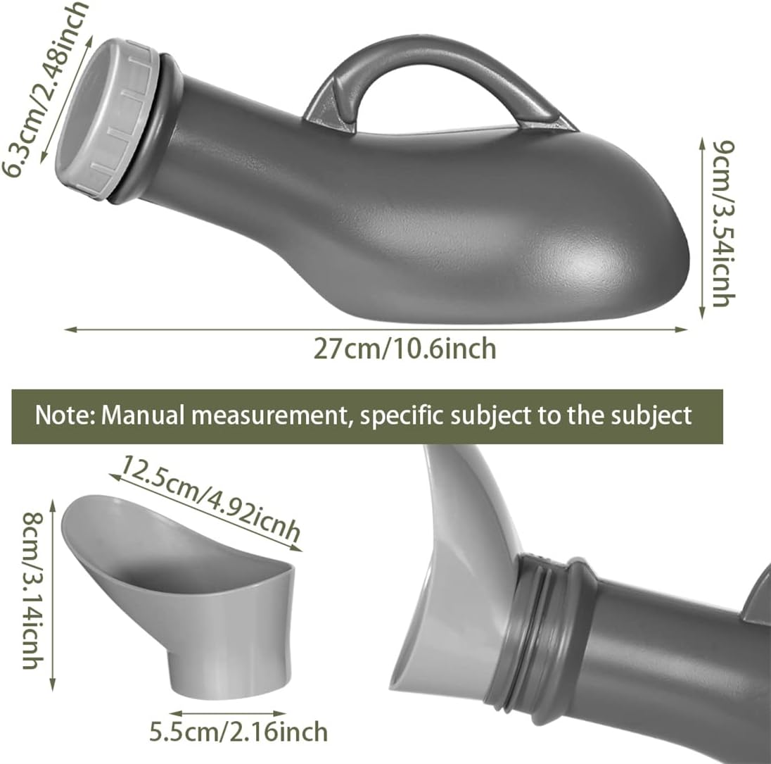 Unisex Urinal Bottle 1000ml - Portable Pee Bottle with Screw Lid