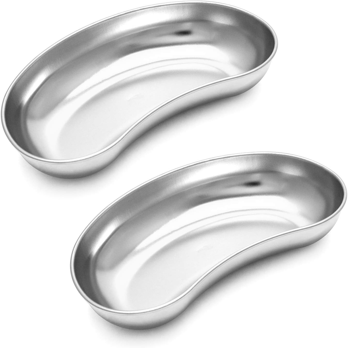 2-Pack Stainless Steel Kidney Tray 8 - Reusable Surgical Emesis Basin