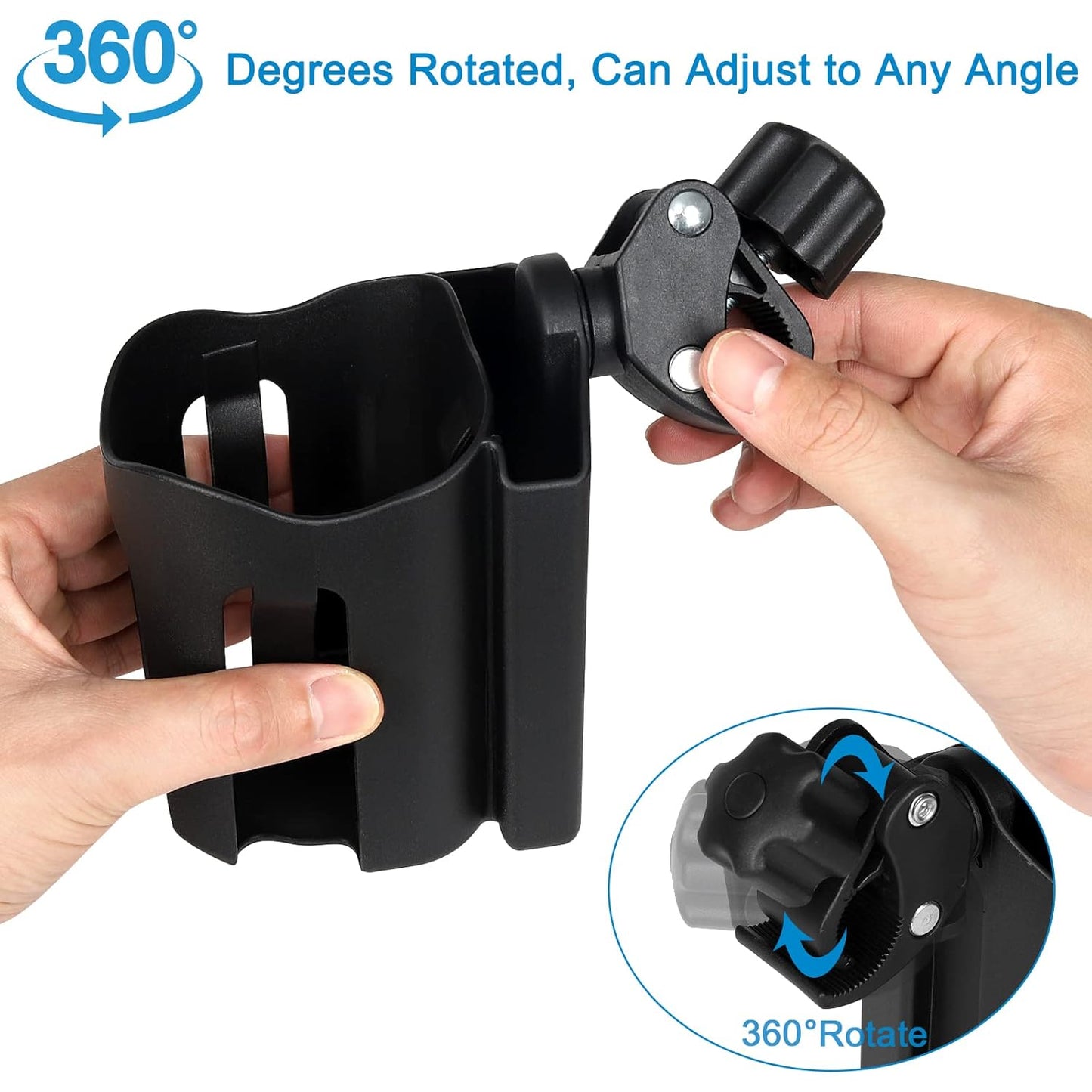 2-in-1 Universal Cup & Phone Holder - For Stroller Bike Rollator & Wheelchair