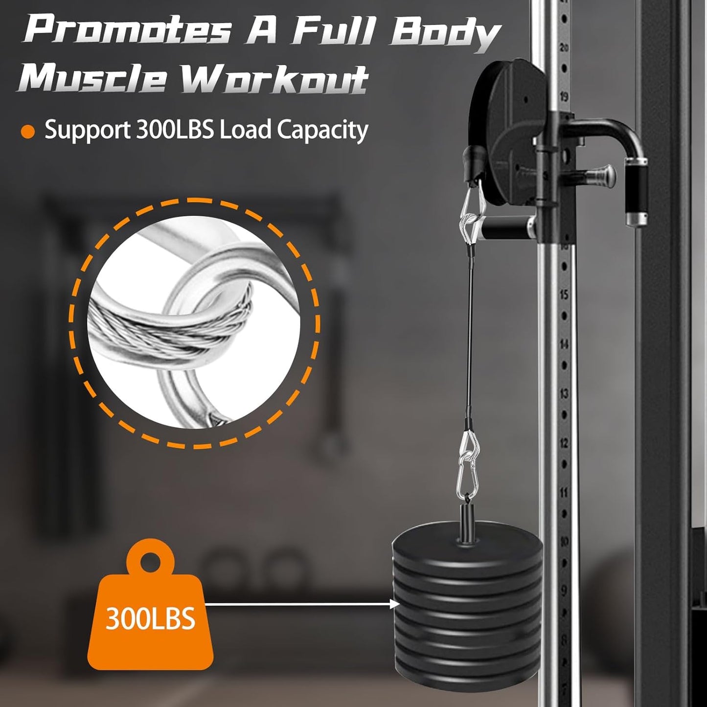 Cable Machine Attachments 2-Pack - LAT/Tricep Pull Down & Leg Extension Compatible