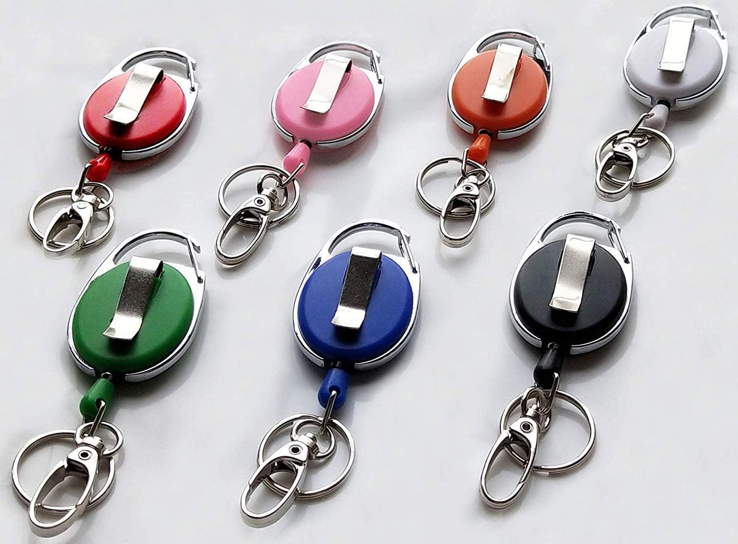 7 Pack Telescopic Keychain ID Lanyard Holder for Keys and ID Cards