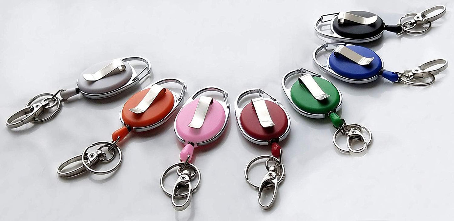 7 Pack Telescopic Keychain ID Lanyard Holder for Keys and ID Cards