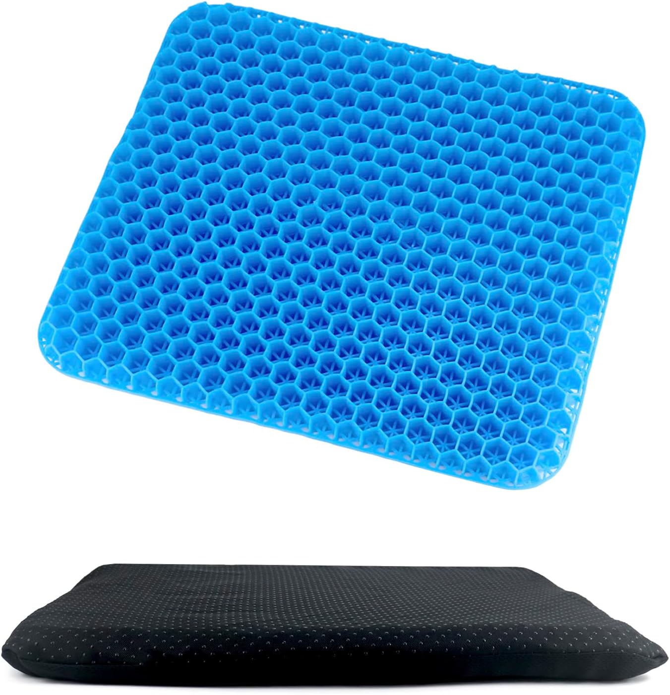 Gel Seat Cushion - Cool Breathable Non-Slip for Car Office & Wheelchair Blue