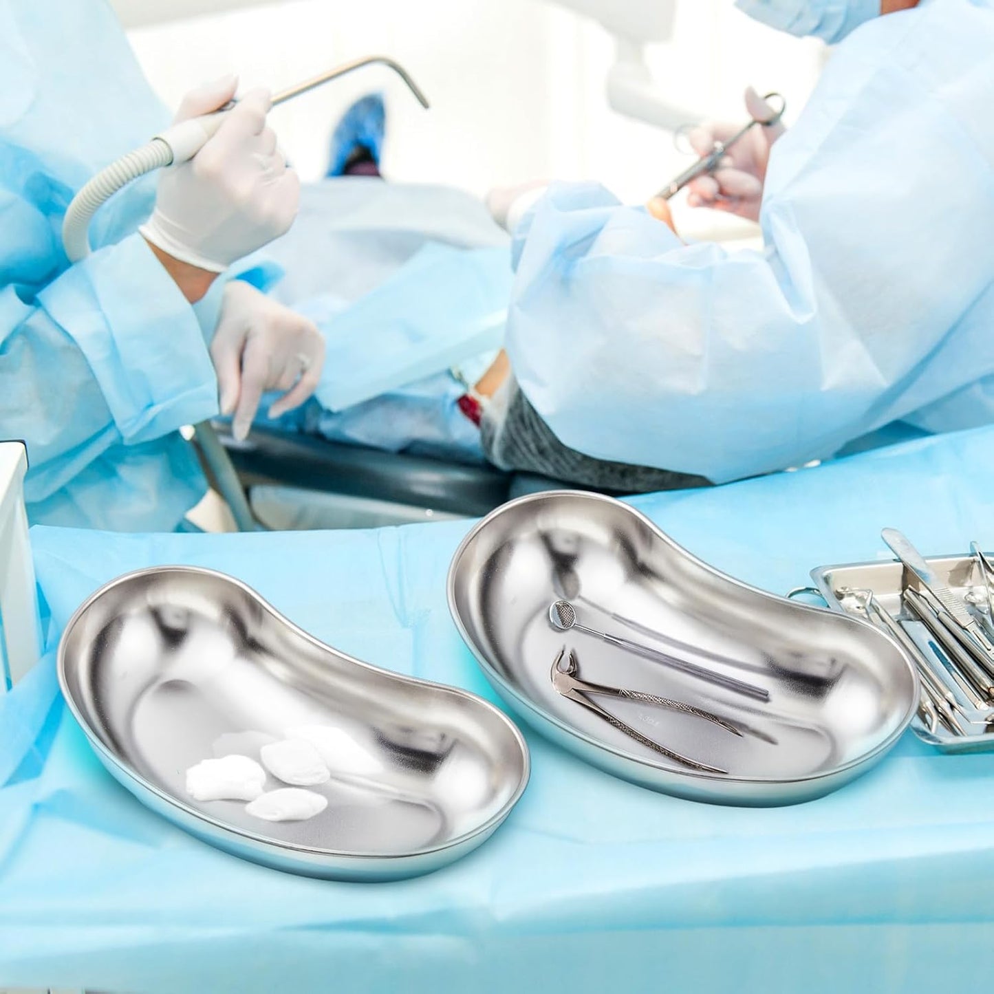 6-Pack Stainless Steel Kidney Tray 8 - Reusable Surgical Medical Emesis Basin