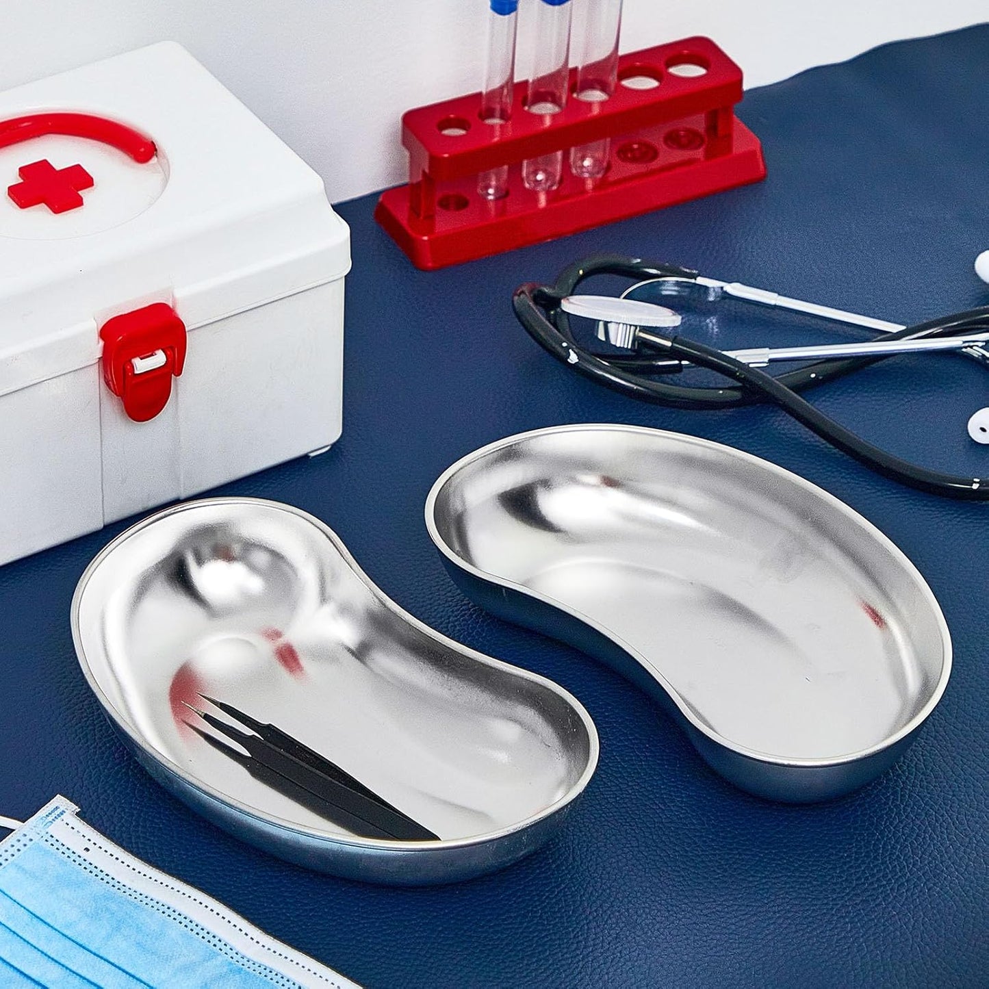 6-Pack Stainless Steel Kidney Tray 8 - Reusable Surgical Medical Emesis Basin