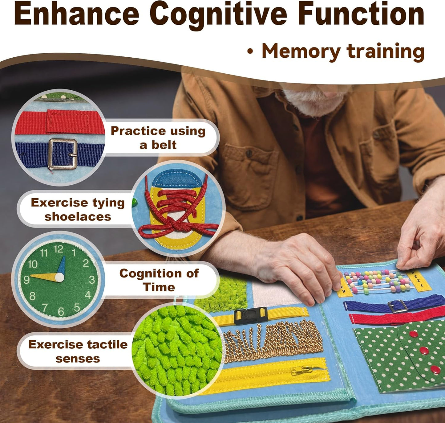 Montessori Busy Book for Toddlers - Sensory Quiet Book & Fine Motor Skills Toy